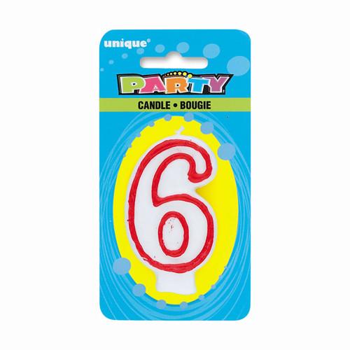 Unique Number 6 Candle