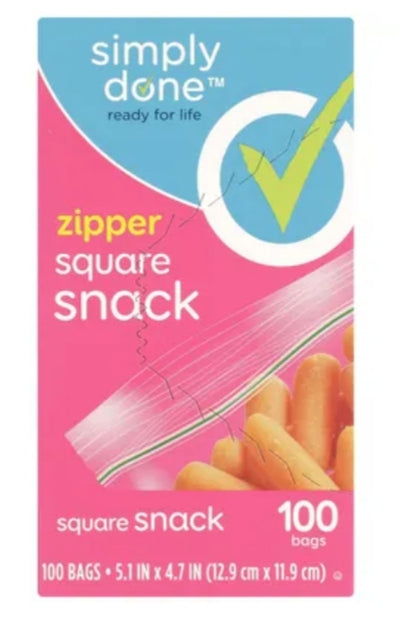 Simply Done Zipper SSnack Bag 100s
