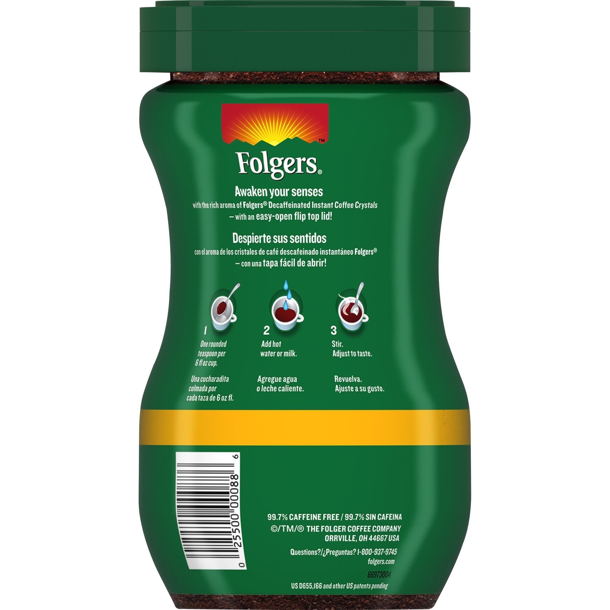 Folgers Classic Decaf Instant Coffee - 8oz Jar - Medium Roast