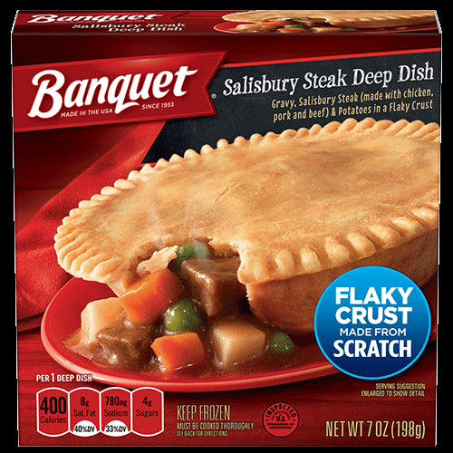 Banquet Salisbury Steak Deep Dish 7oz