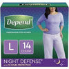 Depend Night Underwear Woman Large 12s