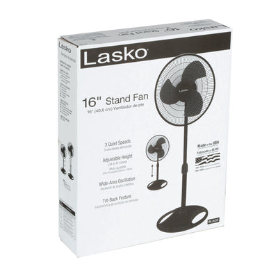 Lasko Black Stand Fan 16"