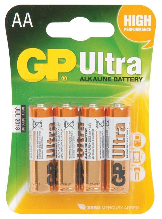 GP Ultra Alkaline Battery AA 4s