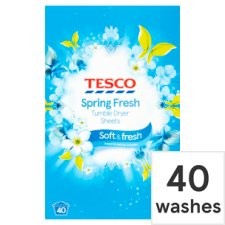 Tesco Spring Fresh T Dryer Sheets 40s