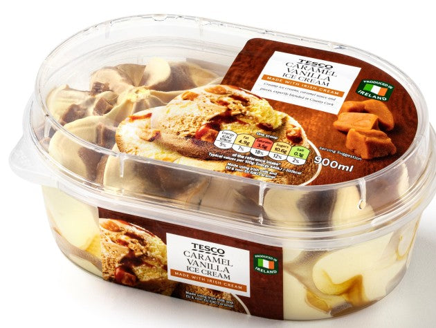 Tesco Caramel Vanilla Ice Cream 900ml