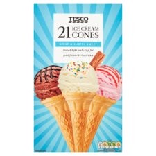 Tesco Ice Cream Cones 21s