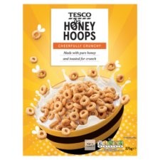 Tesco Honey Hoops Cereal 375g
