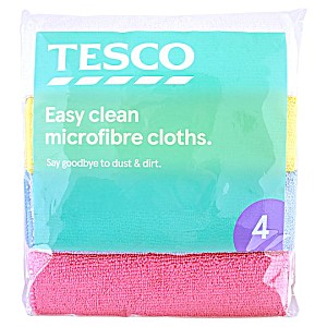 Tesco Easy Clean Microfibre Cloths 4pk