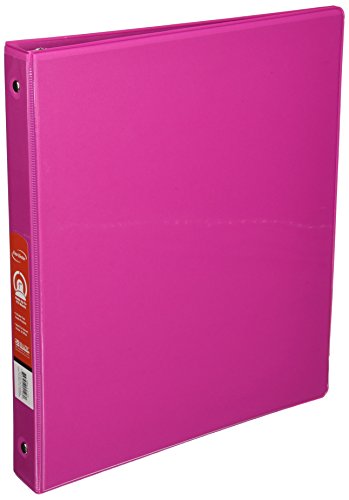 Bazic Binder 3 Ring W/Pockets Fushia