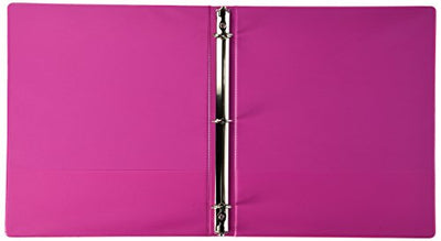 Bazic Binder 3 Ring W/Pockets Fushia